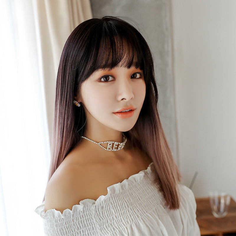 Fashion realistic hair long straight hair wig