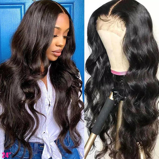 Solid Color Long Hair Wig European  Women's