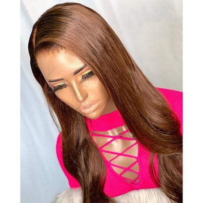 Solid Color Long Hair Wig European  Women's