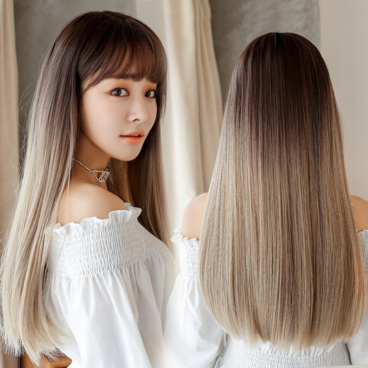 Fashion realistic hair long straight hair wig